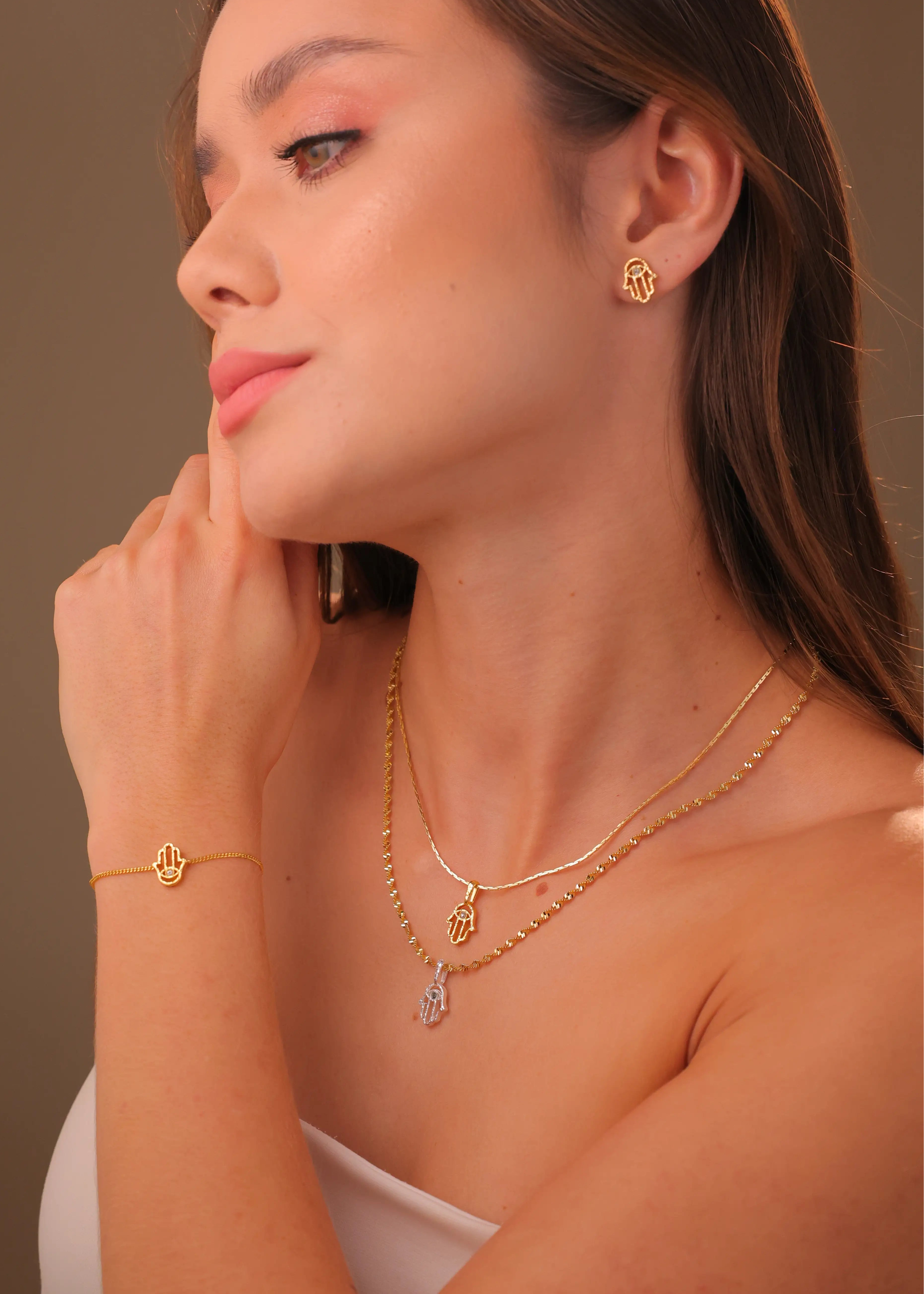 Pulsera Mano Hamsa con Piedra