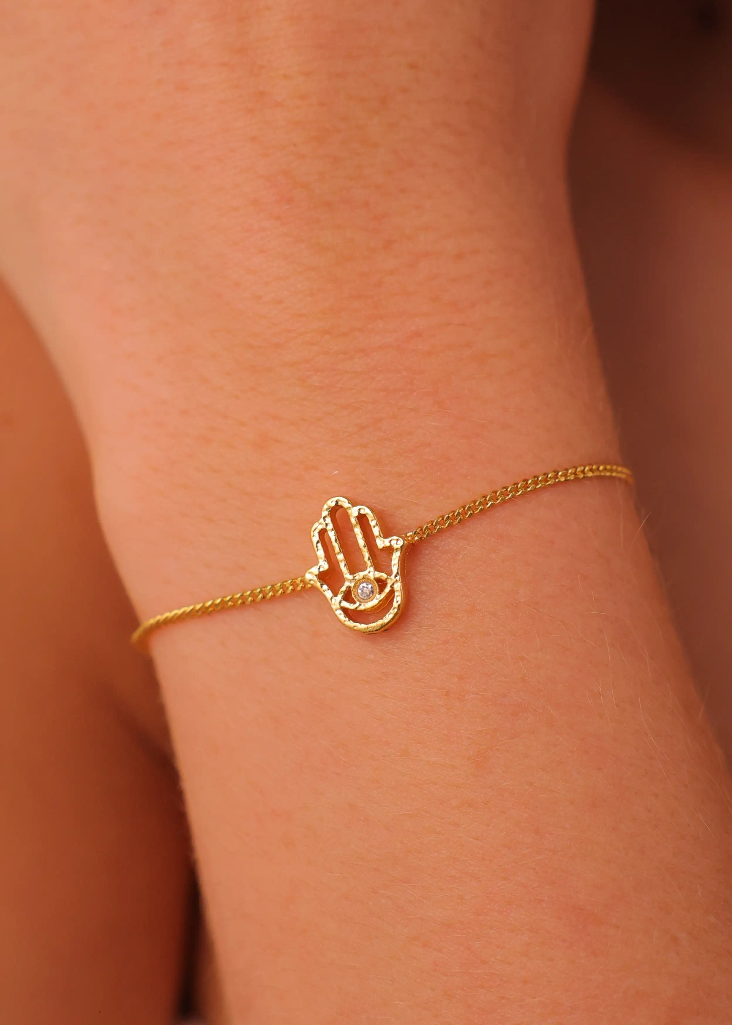 Pulsera Mano Hamsa con Piedra