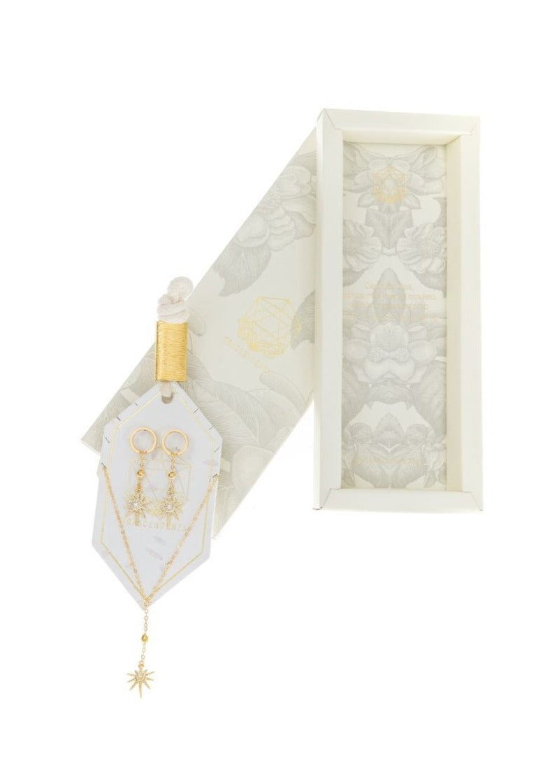 Juego Brújula Estelar (Set Collar + Aretes)