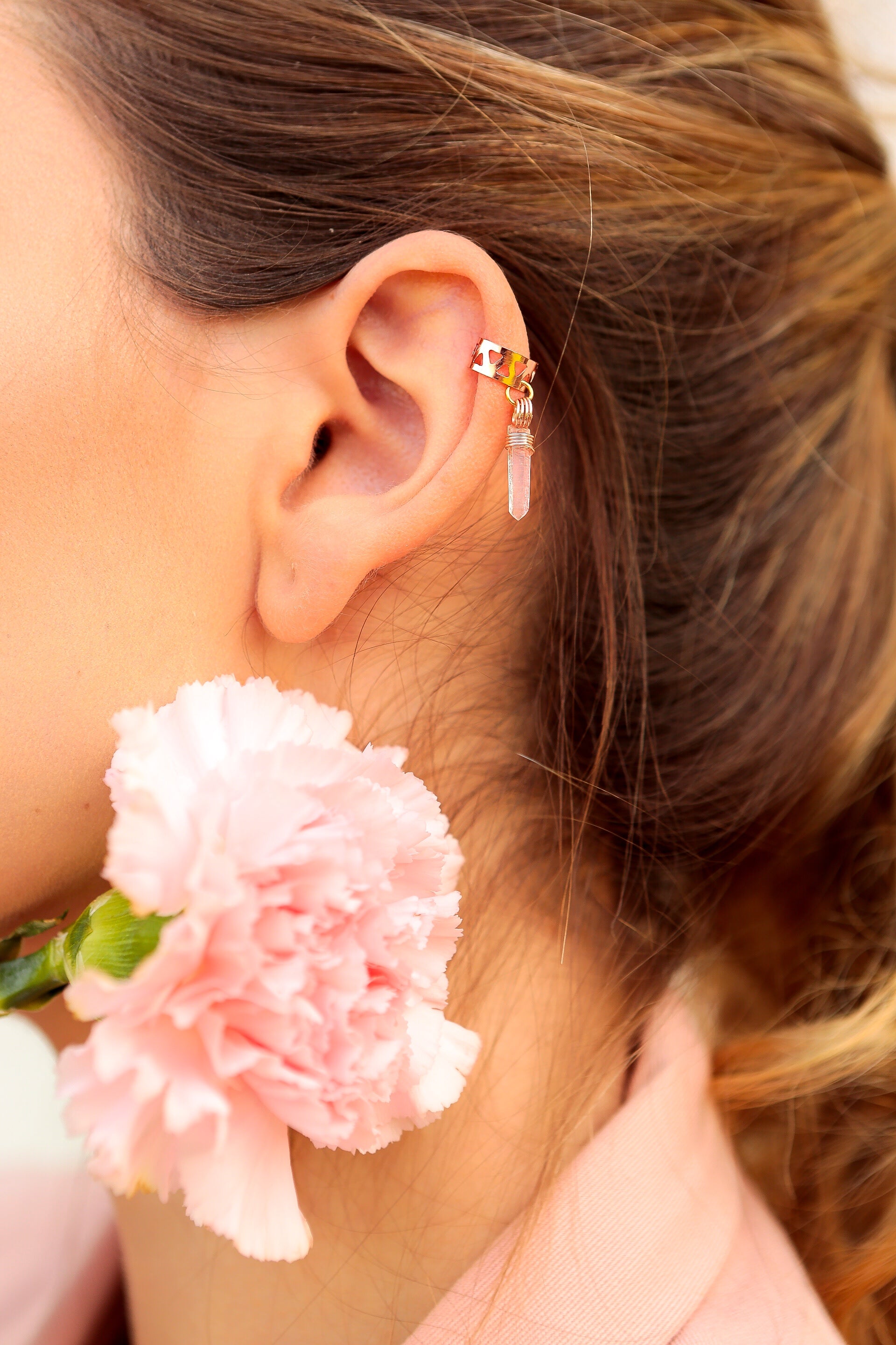 Arete Earcuff Cuarzo Cristal