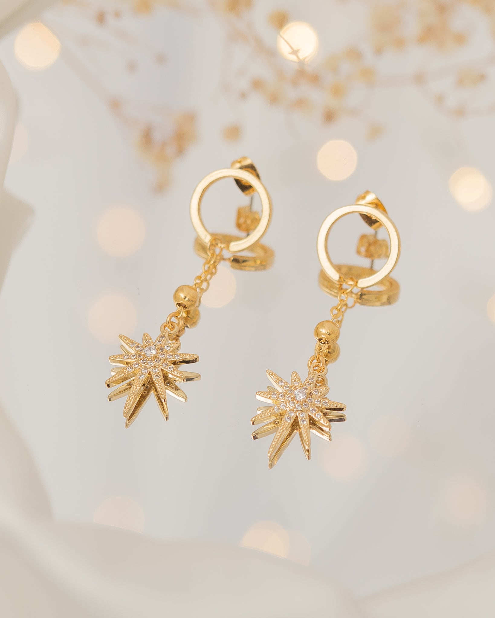 Juego Brújula Estelar (Set Collar + Aretes)