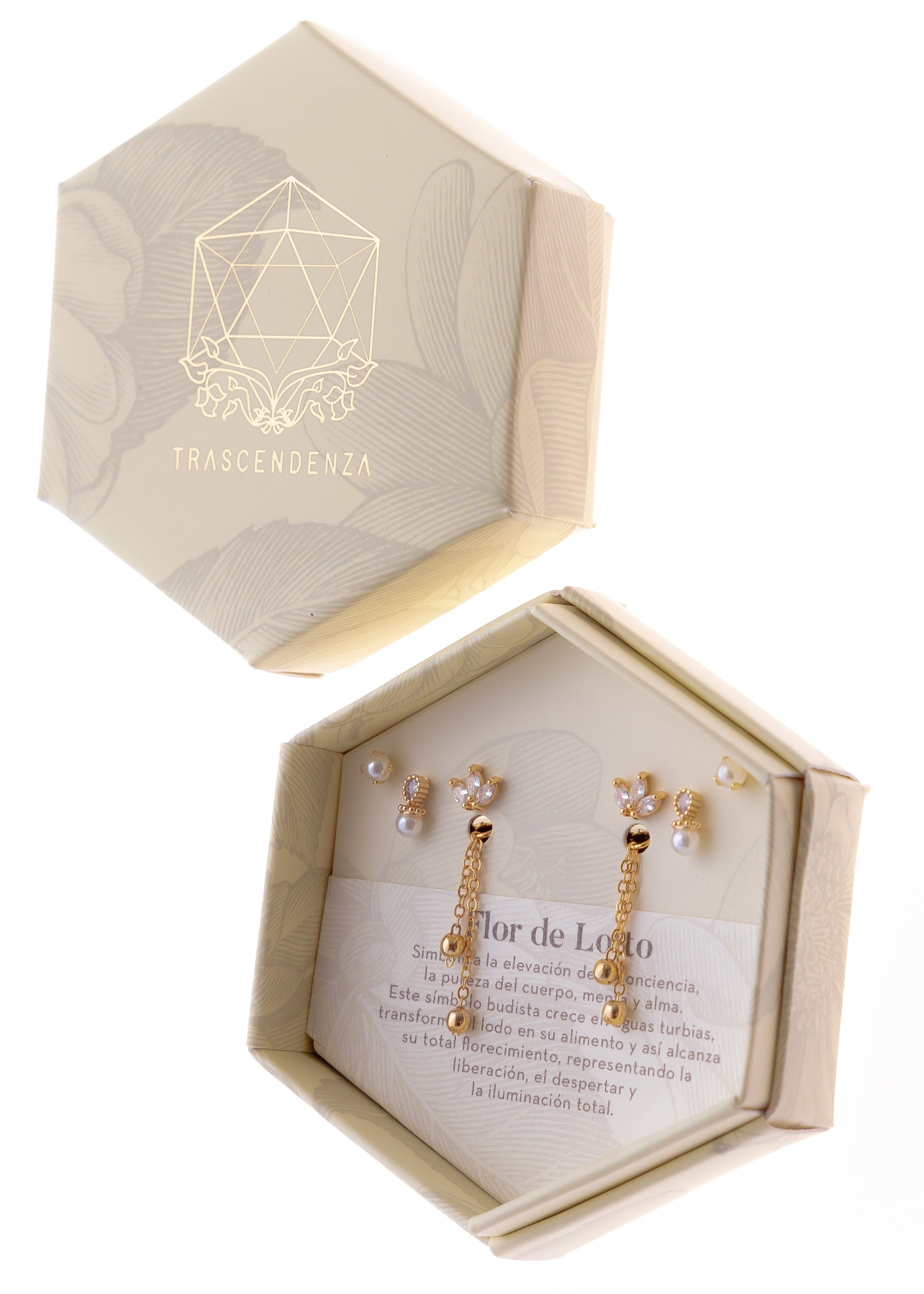 Aretes Topos Minis: Flor de Lotto (Set x 3)