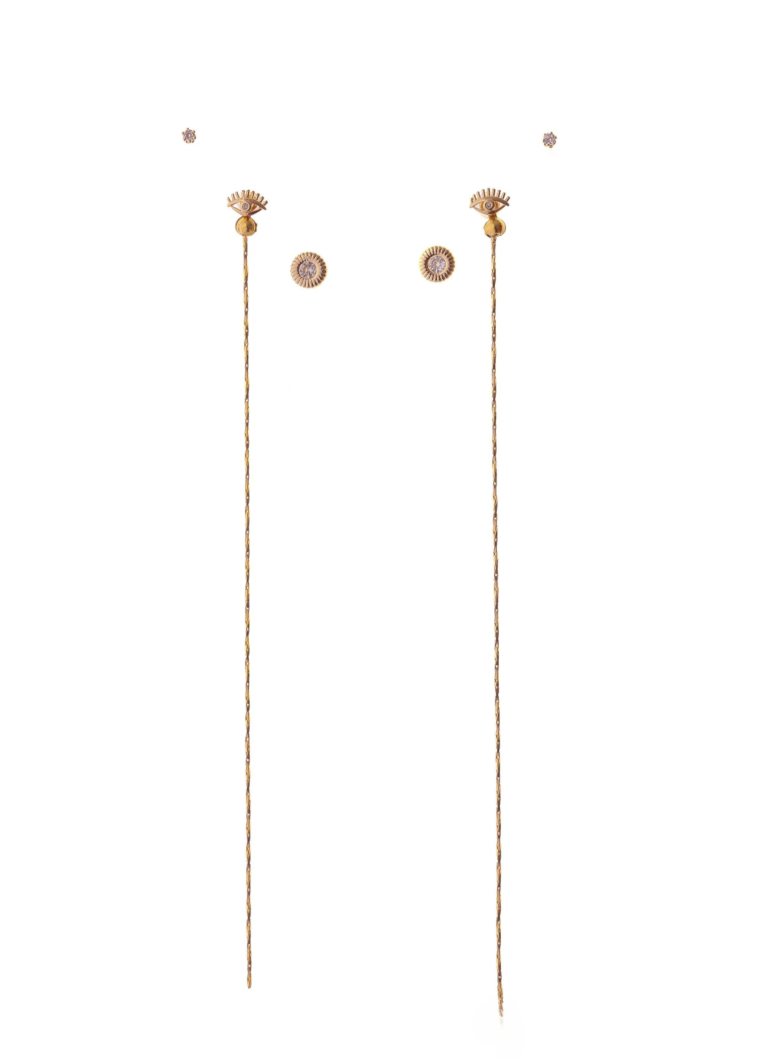 Aretes Topos minis: Ojo Turco (Set x 3)