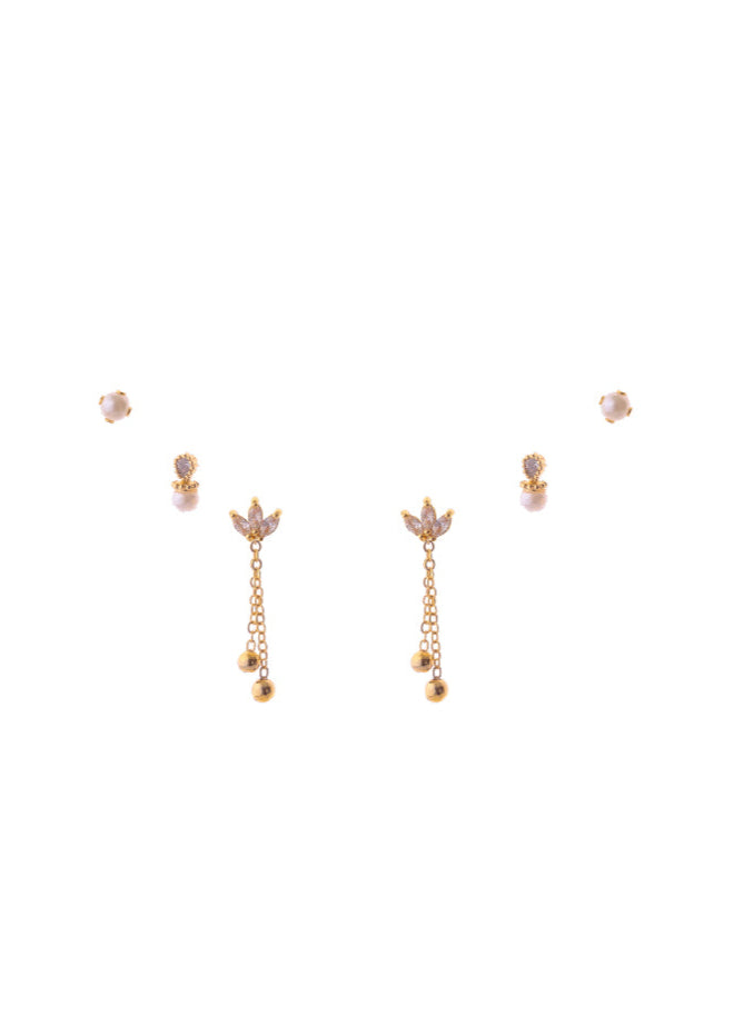 Aretes Topos Minis: Flor de Lotto (Set x 3)