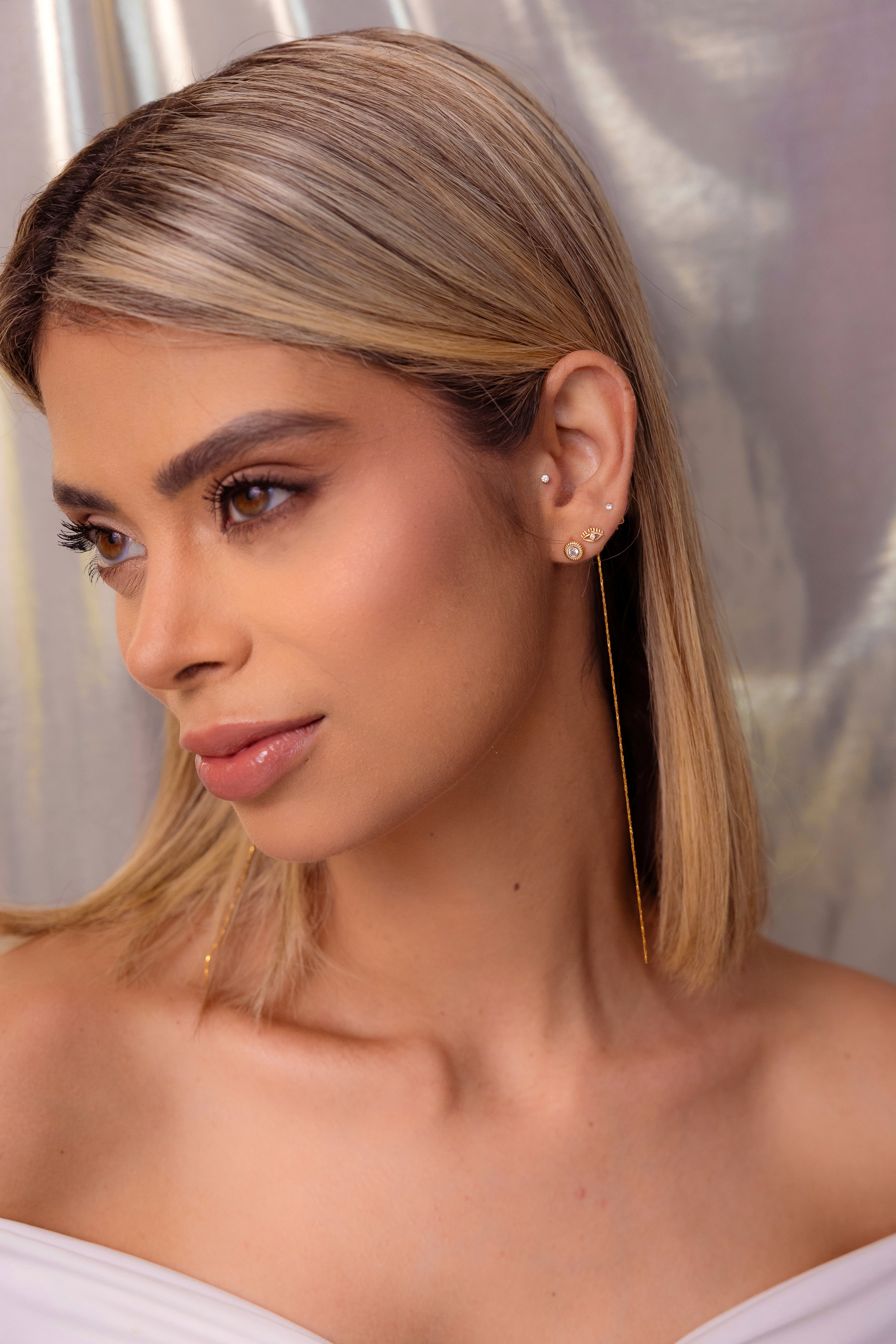 Aretes Topos minis: Ojo Turco (Set x 3)