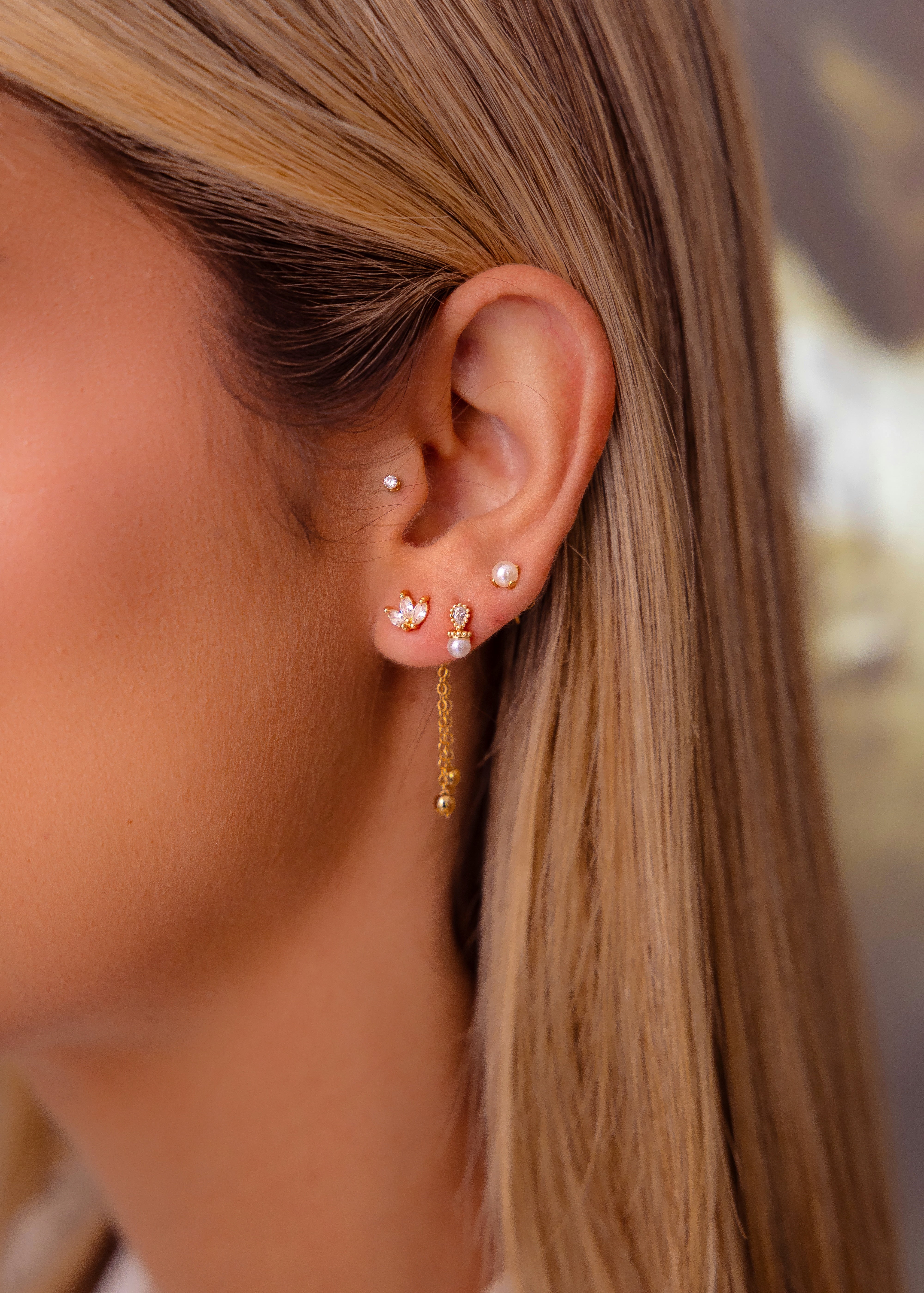 Aretes Topos Minis: Flor de Lotto (Set x 3)