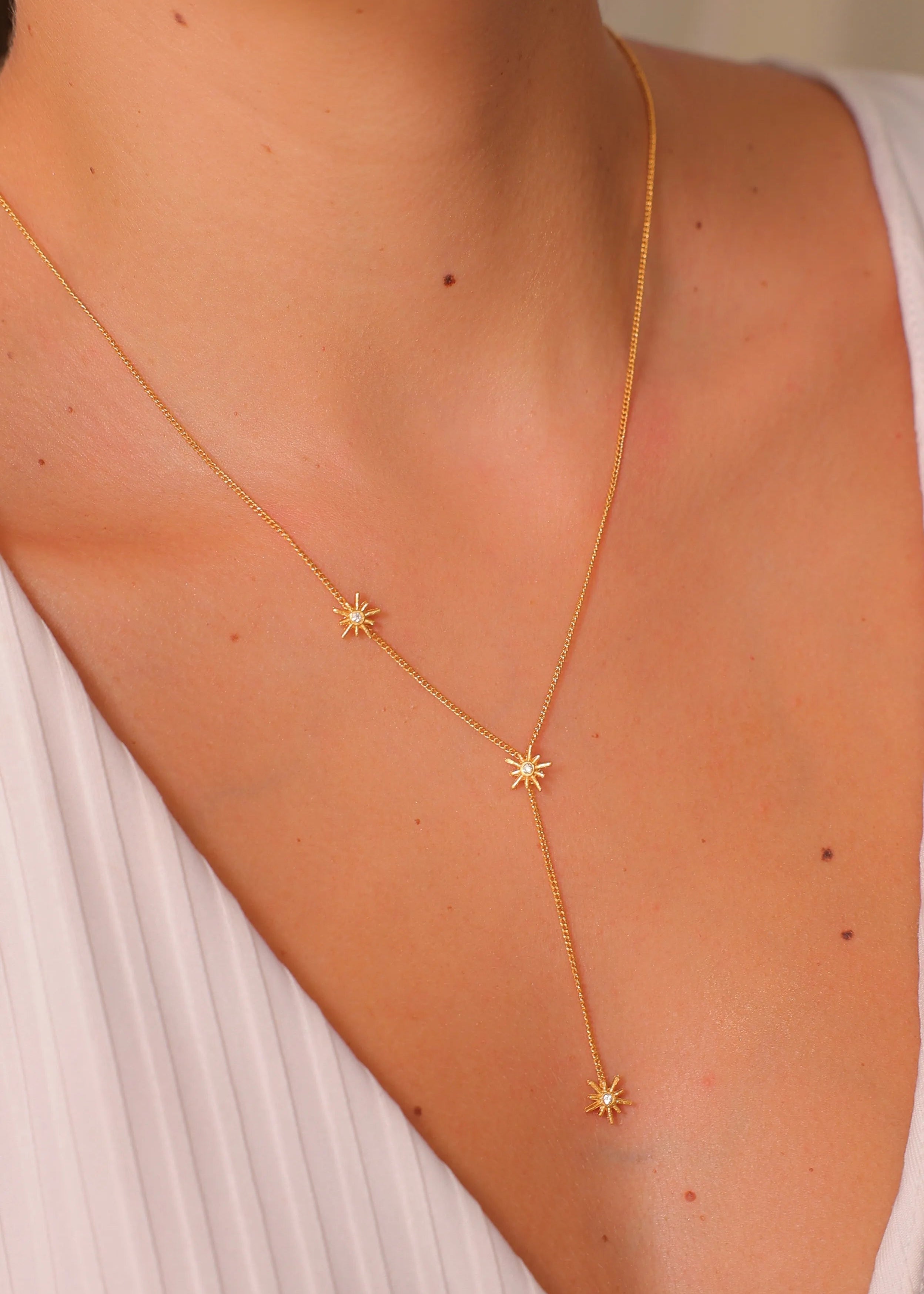 Set x2 Constelaciones Oro (Juego Collar + Aretes)