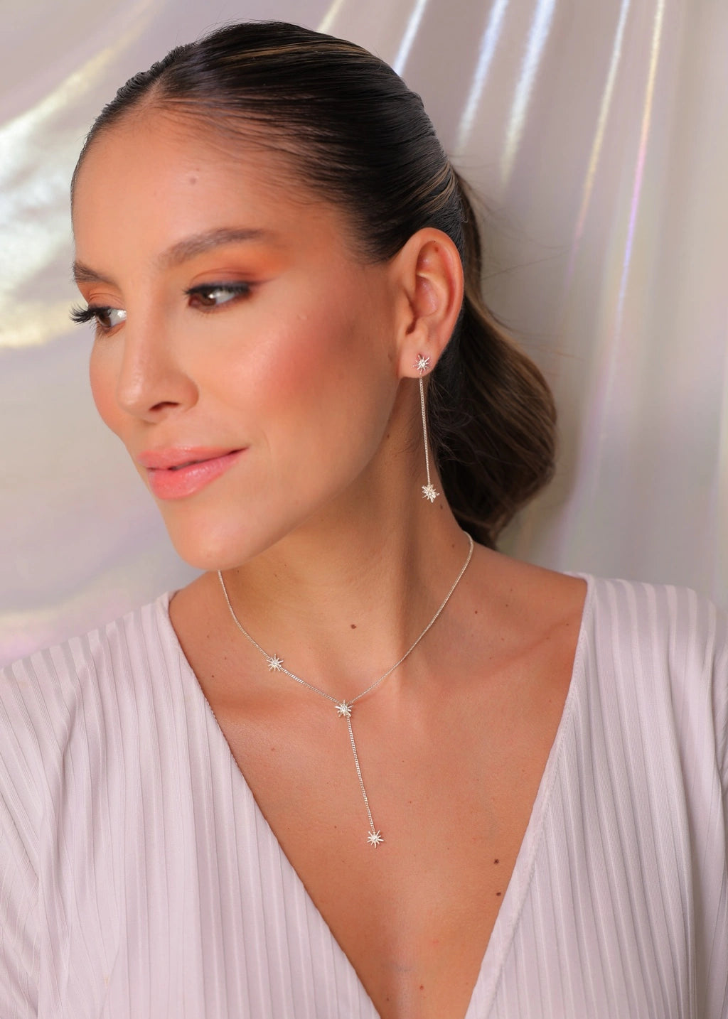 Set x2 Constelaciones Plata (Juego Collar + Aretes)