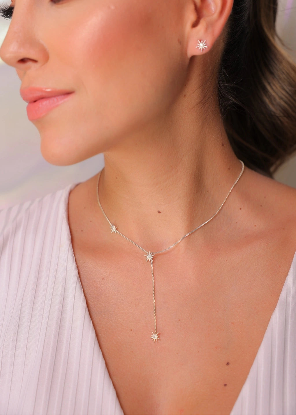 Set x2 Constelaciones Plata (Juego Collar + Aretes)