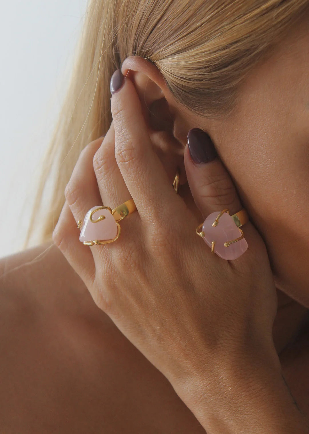 Anillo Cuarzo Rosado - Piedra del Amor