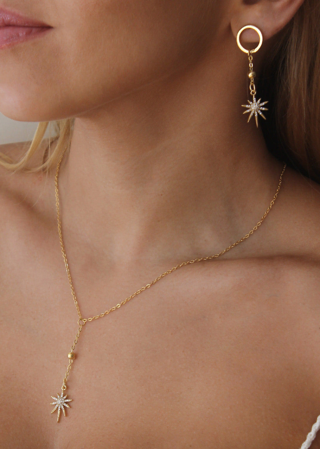 Juego Brújula Estelar (Set Collar + Aretes)