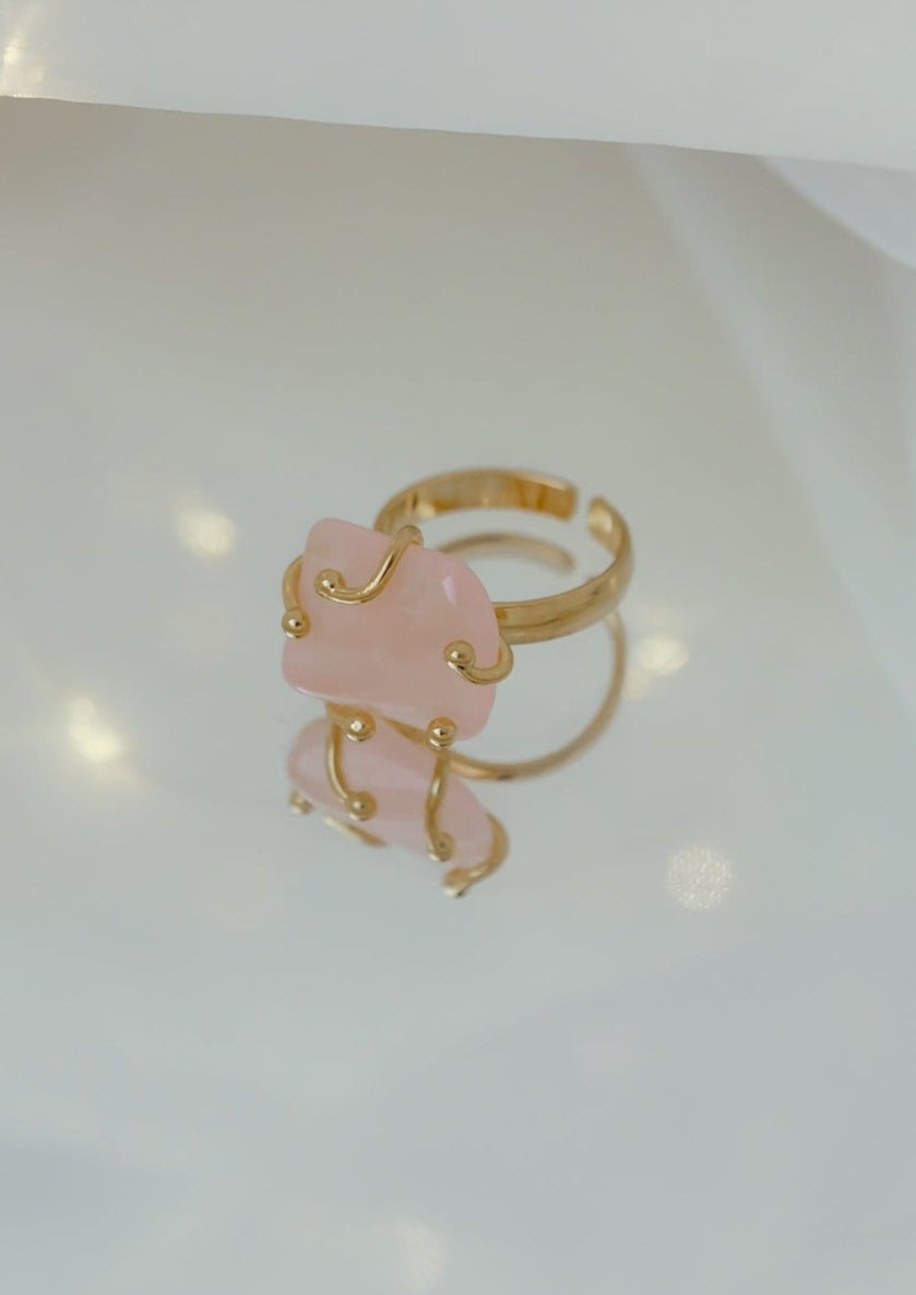 Anillo Cuarzo Rosado - Piedra del Amor