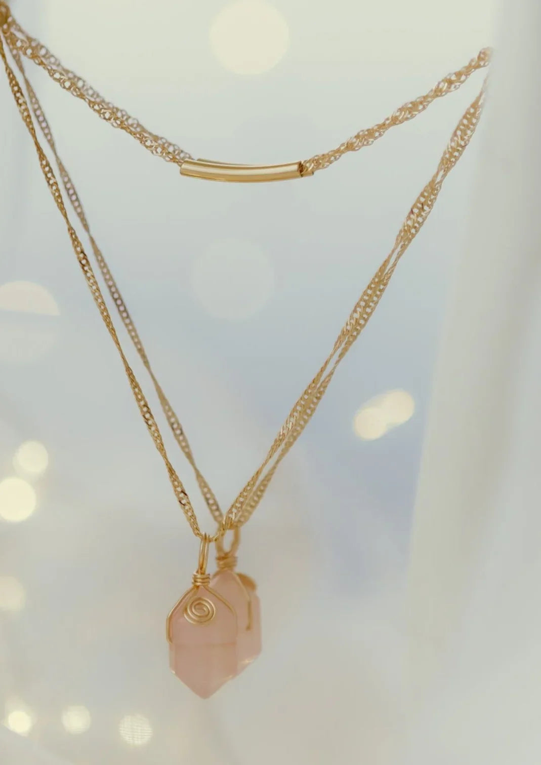 Collar Cuarzo Rosa - Piedra del Amor Incondicional