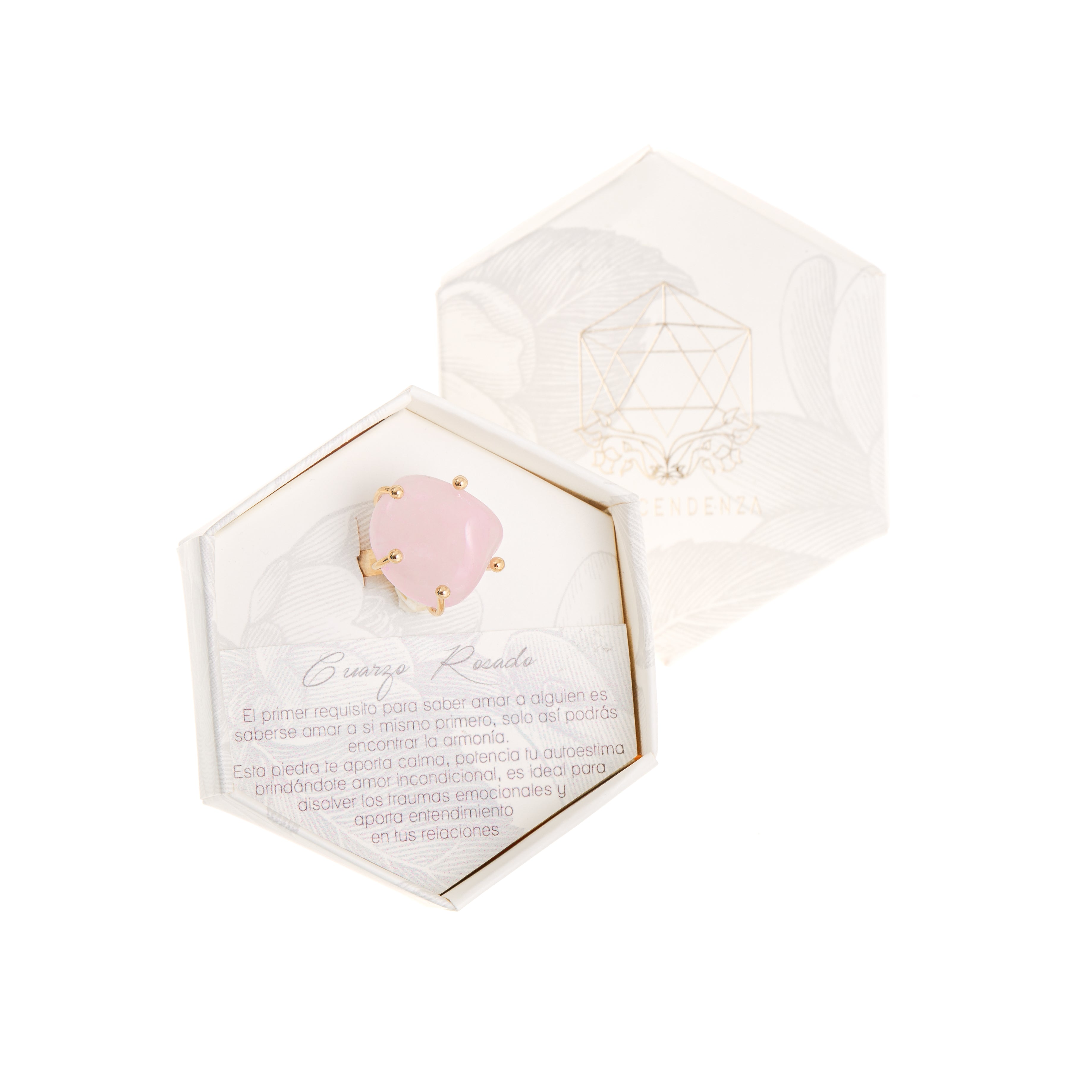 Anillo Cuarzo Rosado - Piedra del Amor
